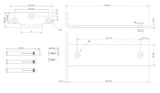 Wspornik półki LOFT typu T 200 × 100 × 50 mm, stalowy, czarny mat. - 7