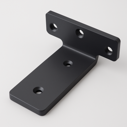 Wspornik półki LOFT typu T 200 × 100 × 50 mm, stalowy, czarny mat.