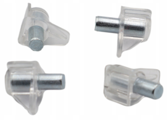 Podpórka półki kątowa fi 5 ze sztyftem, transparentna. - 2