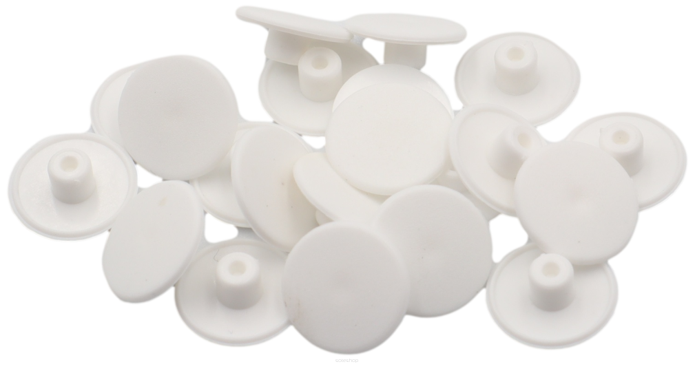 Zaślepka Ø 15 mm do mimośrodu – biała, wciskana maskująca.