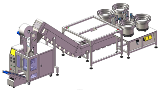 Maszyna, automat pakujący z 4 podajnikami + dorzut ręczny 2 stanowiskowy - 3