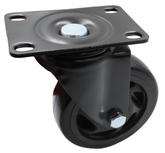 Zestaw 8 kółek obrotowych Ø 100 mm – gumowane, łożyskowane, podstawa 63 × 94 mm (bez hamulca) - 3