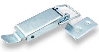 Klamra montażowa do blatów stołu i skrzyń – stalowa 17 × 75 mm z haczykiem 14 × 30 mm. - 3