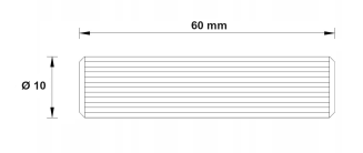Kołek meblowy drewniany ryflowany 10×60 mm —  łącznik montażowy. - 6