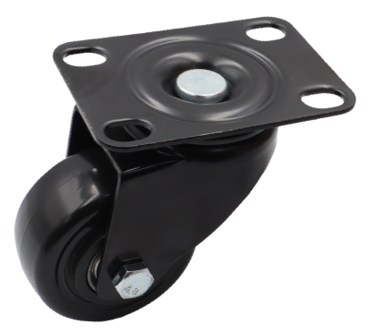 Kółko obrotowe łożyskowane Ø 50 mm z gumą – podstawa 50 × 70 mm.