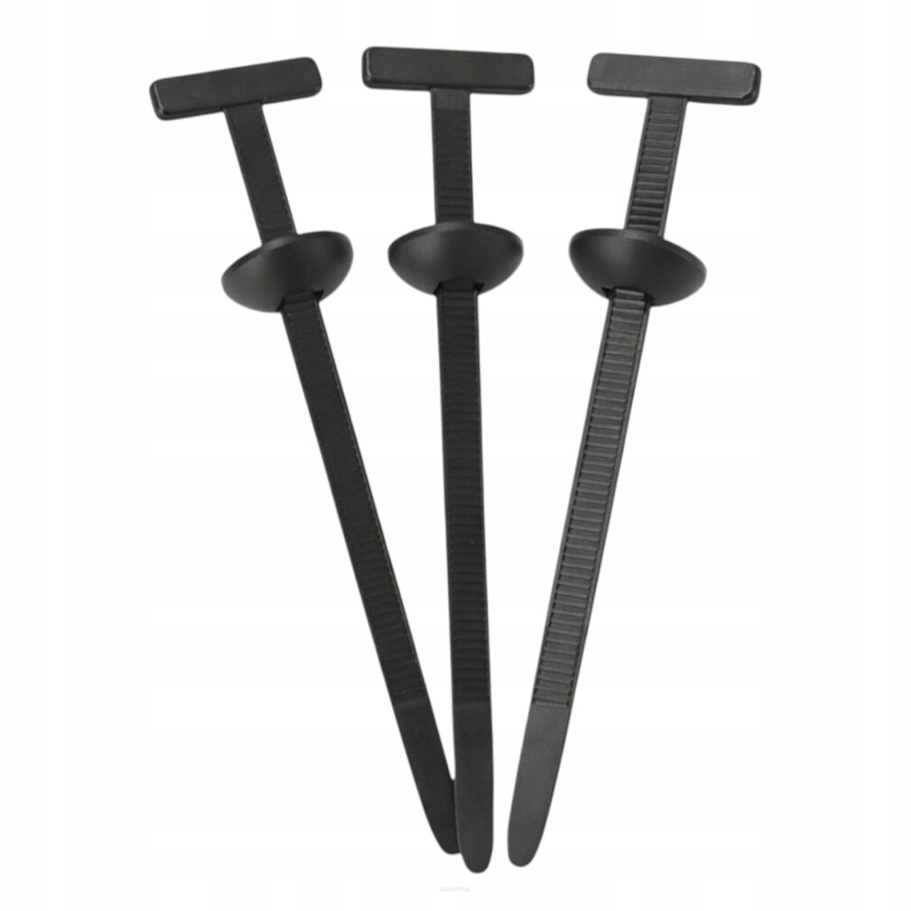 Trytytki samochodowe 5 × 90 mm czarne – opaski kablowe nylon PA – 100 szt.