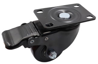 Zestaw 8 kółek obrotowych Ø 65 mm z hamulcem – gumowane, łożyskowane, podstawa 63 × 94 mm. - 2