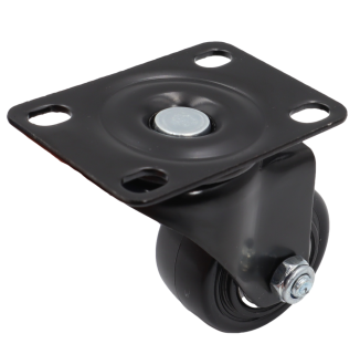 Kółko obrotowe łożyskowane Ø 40 mm z gumą – podstawa 43 × 60 mm. - 2